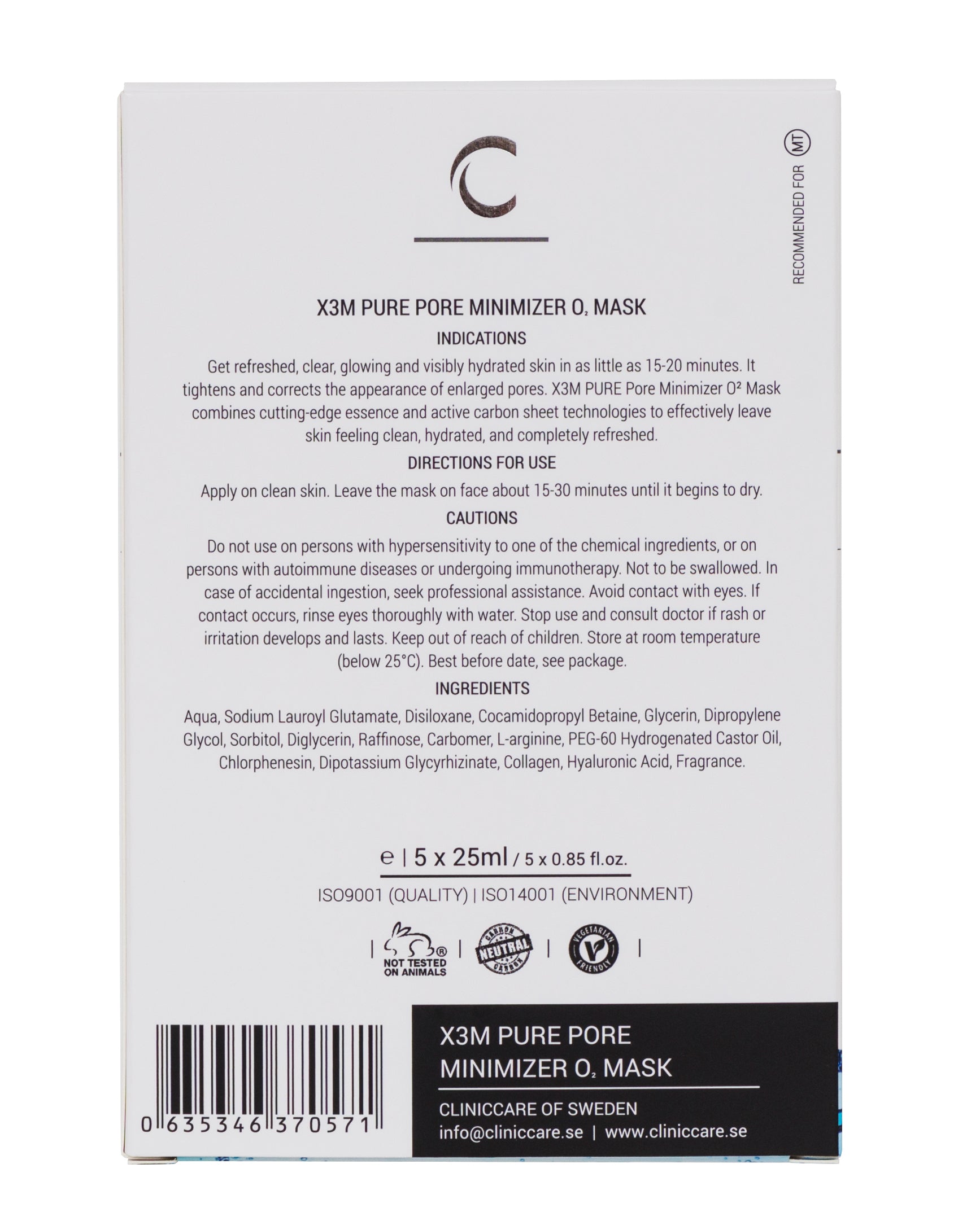 X3M EGF Pure Pore Minimizer O2 Mask