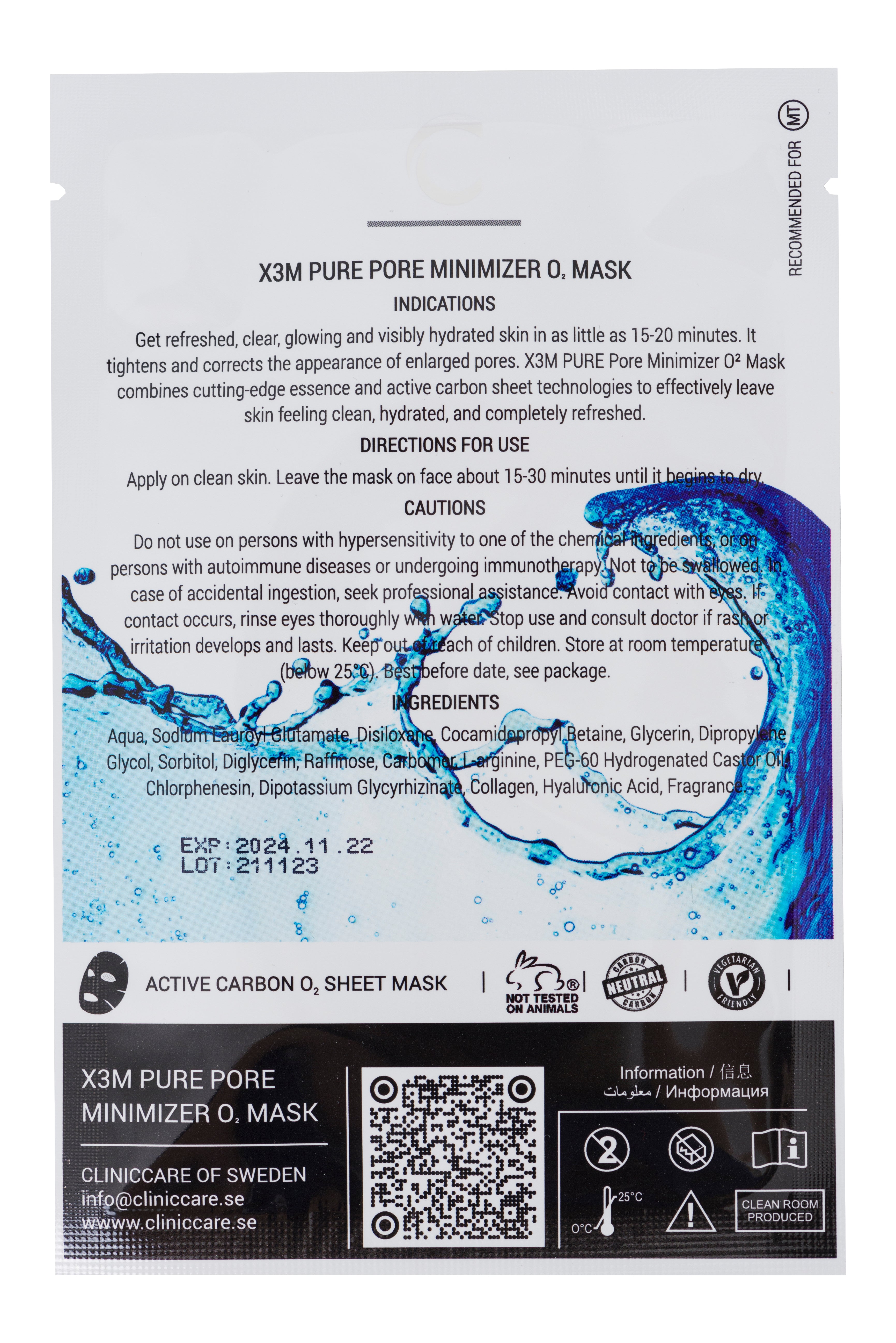 X3M EGF Pure Pore Minimizer O2 Mask